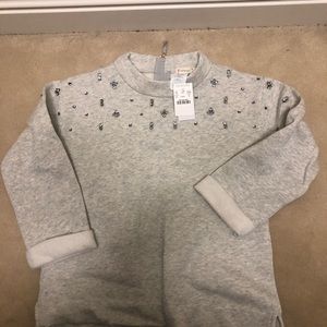 Crewcuts Gray embellished sweatshirt NWT 14